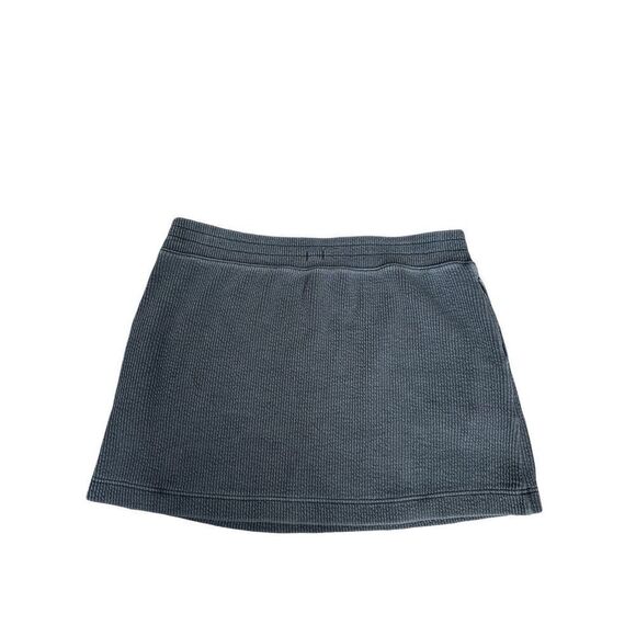 aerie wonder mini skirt smoked gray pull on ribbed knit pockets stretch size XL - Picture 6 of 12